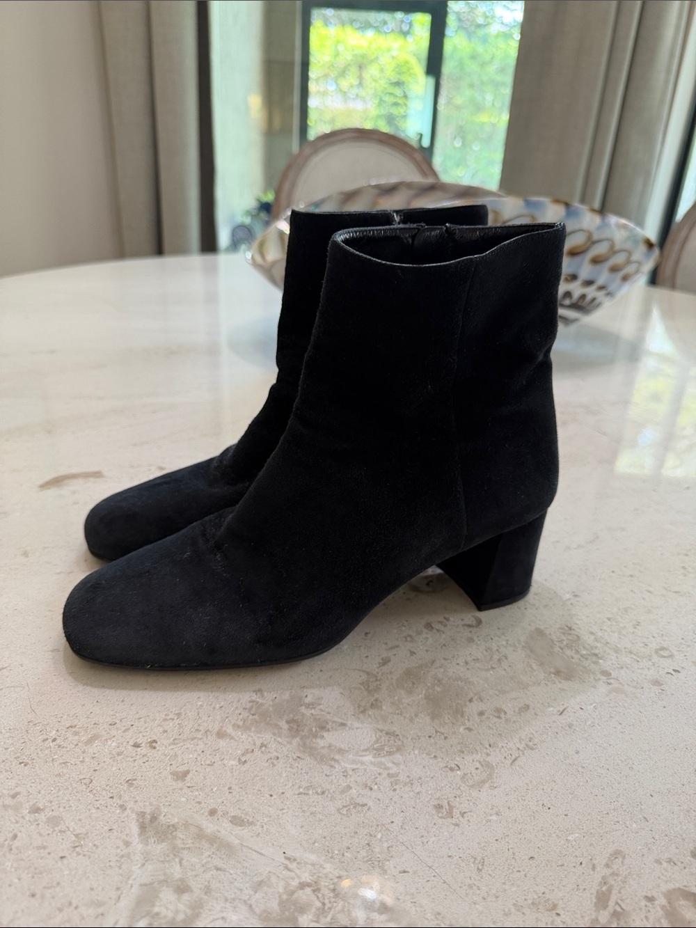 Prada Black Suede Ankle Boots - Classic Women's Block Heel